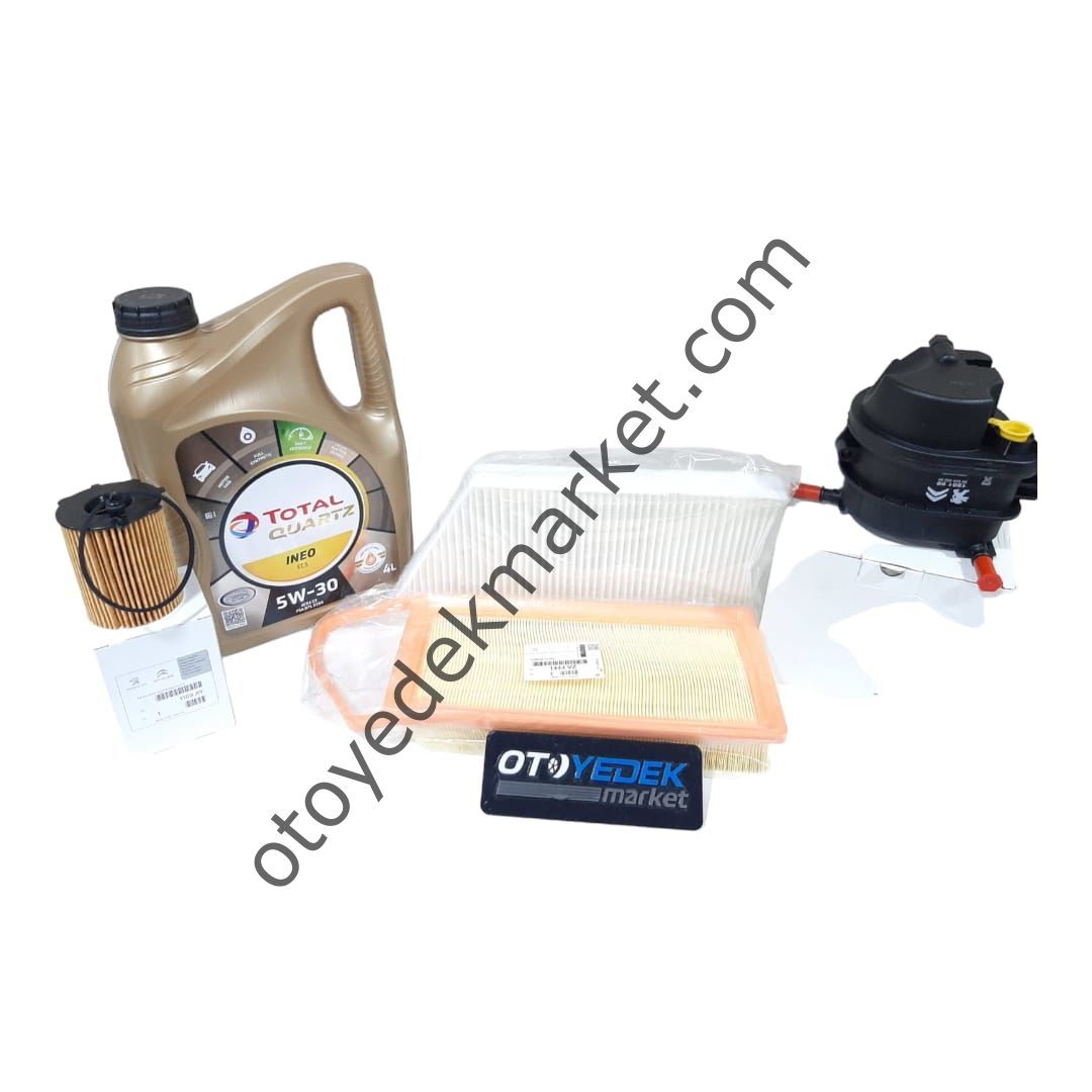 Peugeot 206 (2002-2012) 1.4 Hdi Filtre Seti + 5w30 Yağ (Orijinal)