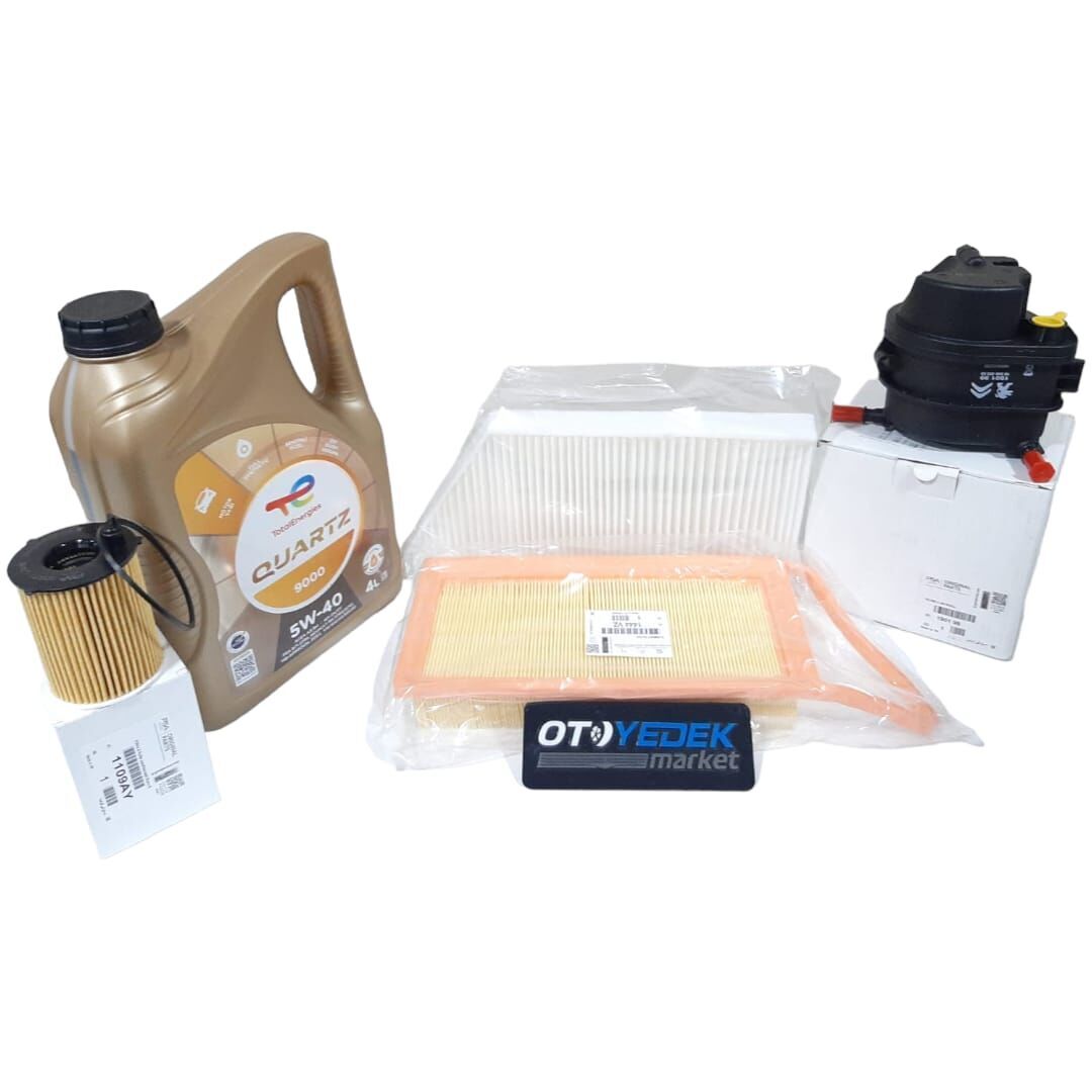 Peugeot 206 (2003-2011) 1.4 Hdı Filtre Seti (Orijinal) Ve 5w40 Motor Yağ