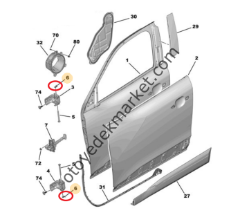 Citroen C4 (2004-2021) Kapı Menteşe Pimi Tespit Klipsi (Orijinal)