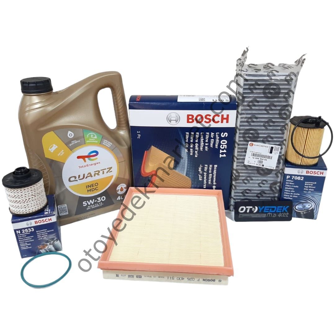 Peugeot 3008 (2016-2018) 1,6 Blue Hdi Filtre Bakım Seti (Bosch) Ve 5W30 Motor Yağ