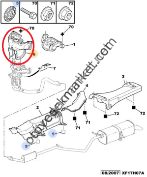 PEUGEOT 307 (2001-2009) 1.6 BENZİNLİ ISI KALKANI ARKA  (ORJİNAL)
