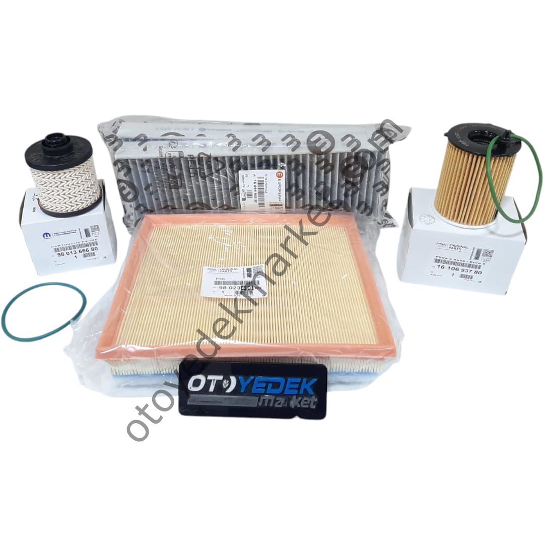 Peugeot 3008 (2016-2018) 1.6 Euro6 BlueHdi Filtre Bakım Seti-Yağsız (Orijinal)