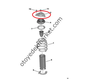 Peugeot 308 (2022-2023) Ön Amortisör Takoz Dayanağı (Orijinal)