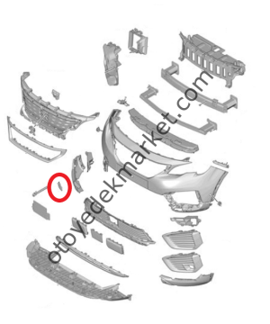 Peugeot 5008 (2017-2020) Ön Tampon Çeki Demir Kapağı (Orijinal)