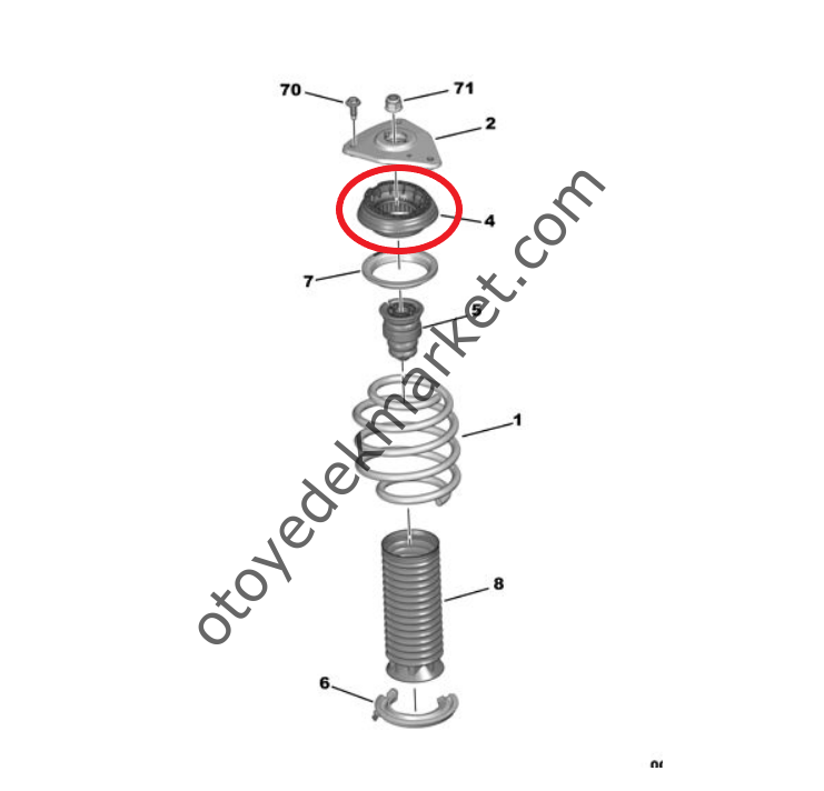 Peugeot 408 (2023-2024) Ön Amortisör Takozu (Orijinal)