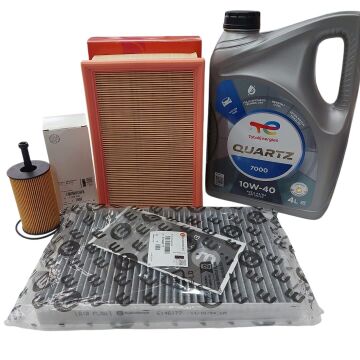 Peugeot 307 (2001-2009) 1.6 Benzinli Karbon Polenli Filtre Seti (Orijinal) Ve 10W40 Motor Yağ