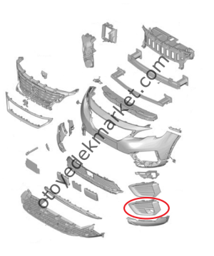 Peugeot 5008 (2017-2020) Ön Tampon Sağ Izgara Kapağı (Orijinal)