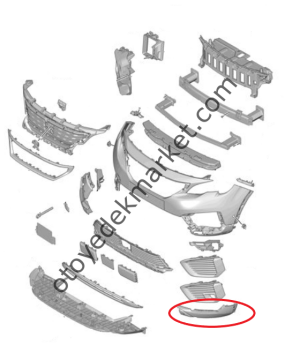 Peugeot 5008 (2017-2020) Ön Tampon Alt Köşe Plastikleri (Orijinal)