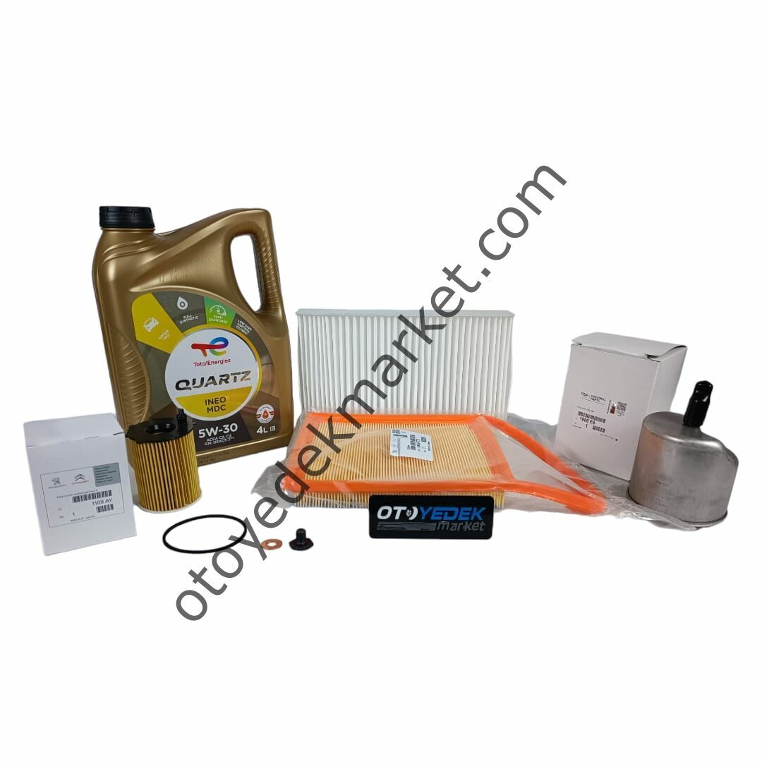Peugeot 308 (2014-2016) 1.6 Hdı Euro5 Filtre Seti (Orijinal) Ve 5w30 Motor Yağ