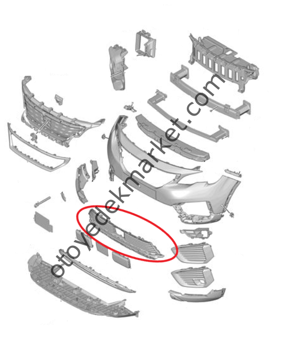Peugeot 5008 (2017-2020) Ön Tampon Izgarası (Orijinal)