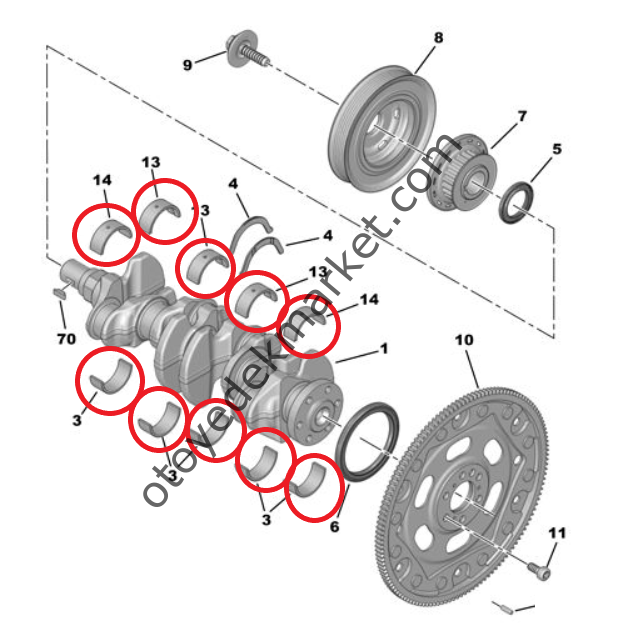 Citroen C5 Aircross (2018-2024) 1.5 BlueHdi Ana Yatak Takımı (Orijinal)
