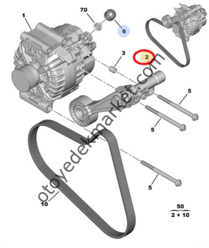 Peugeot 2008 (2013-2019) 1.6 Benzinli  Alternatör Gergi ve Kayış Seti (Orijinal)
