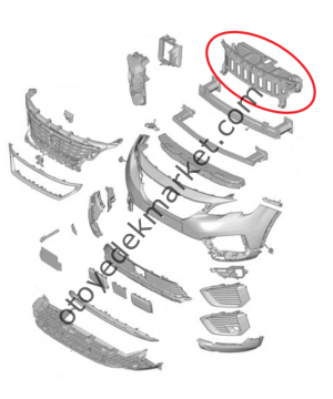 Peugeot 5008 (2017-2023) Ön Panel Üst Bakalit Tampon Tutucu İskeleti (Orijinal)