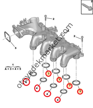 Peugeot 307 (2002-2008) 1,6 Hdi Emme Manifold Contası Takımı (İthal)