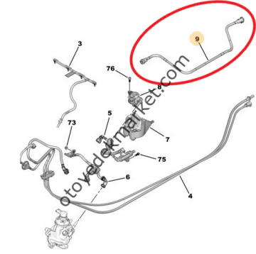 Citroen C-Elysee (2018-2024) 1.5 BlueHdi Yakıt Borusu (Orijinal)