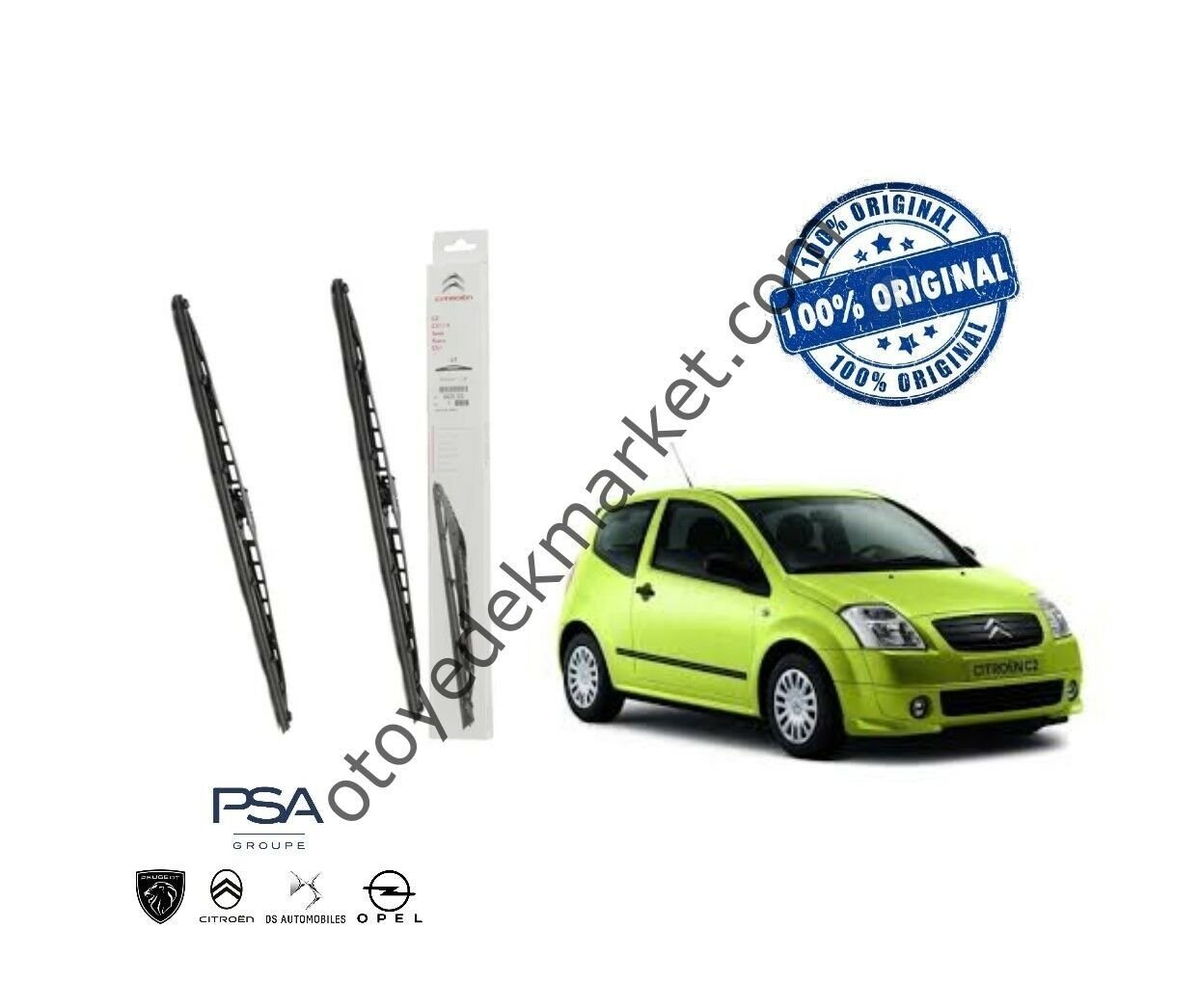 Citroen C2 Ön Cam Silecek Süpürgesi Takımı (Orijinal)