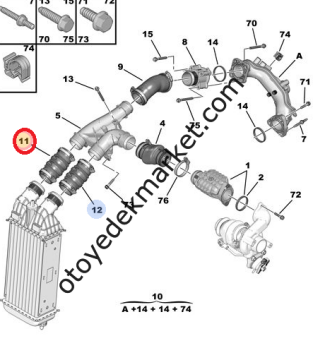Citroen C3 Picasso (2017-2021) Turbo Radyatör Hortumu (İthal)