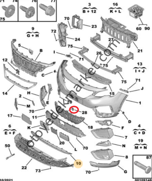 Peugeot 5008 (2017-2020) Ön Tampon Izgara Kapağı (Orijinal)