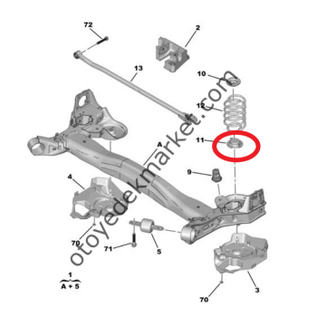 Peugeot 408 (2023-2024) Arka Helezon Yayı Alt Tablası (Orijinal)