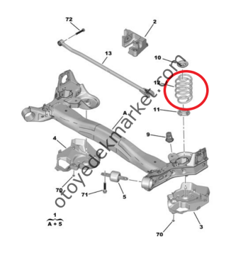 Peugeot 308 (2022-2023) Arka Helezon Yayı (Orijinal)