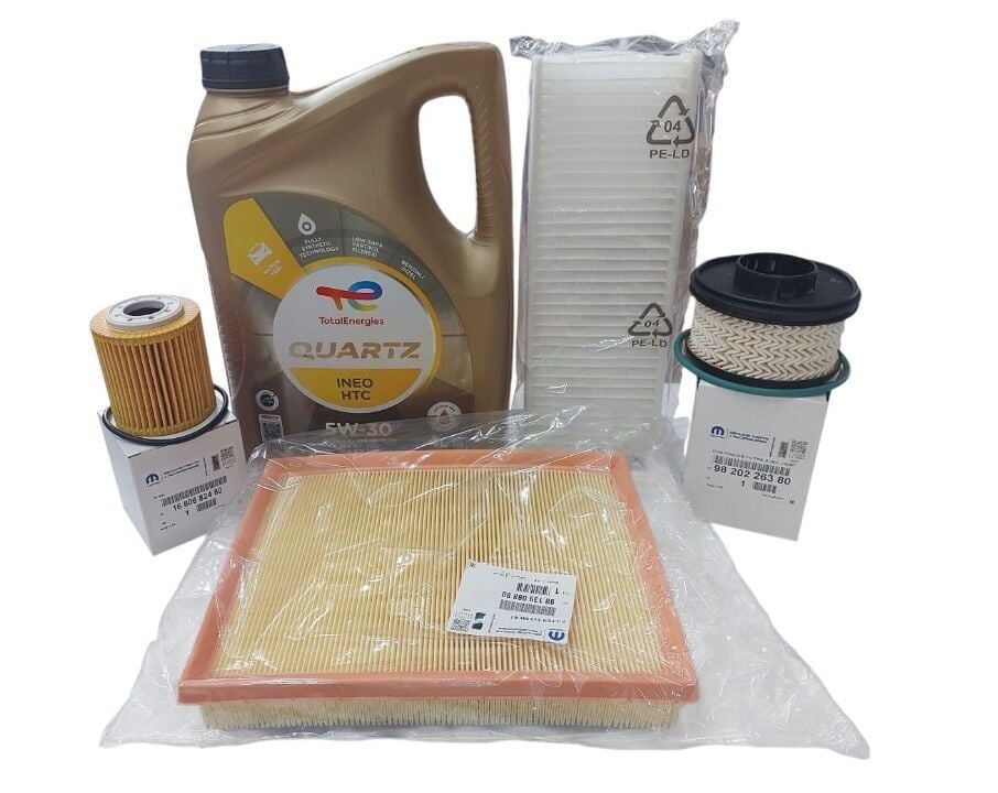 Citroen C-Elysee (2018-2024) 1.5 Blue Hdi Filtre Bakım Seti + 5W30 HTC Yağ (Orijinal)