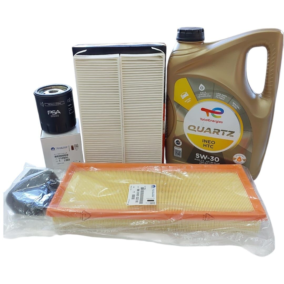 Peugeot 208 (2021-2024) 1.2 Benzinli Filtre Bakım Seti + 5W30 HTC yağlı (Orijinal)