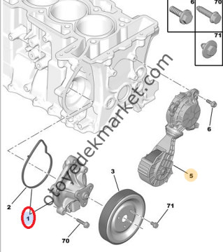 PEUGEOT 508 (2012-2016) 1.6 BENZİNLİ ELEKTRİKLİ DEVİRDAİM  SU POMPASI (ORJİNAL)