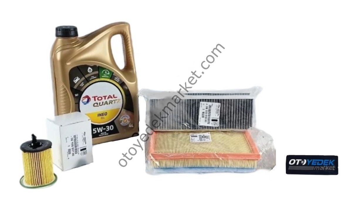 Peugeot 2008 (2016-2018) Euro 6 1,6 Hdi Filtre Bakım Seti (Mazot Filtresiz) (Orijinal) Ve 5w30 Motor Yağ