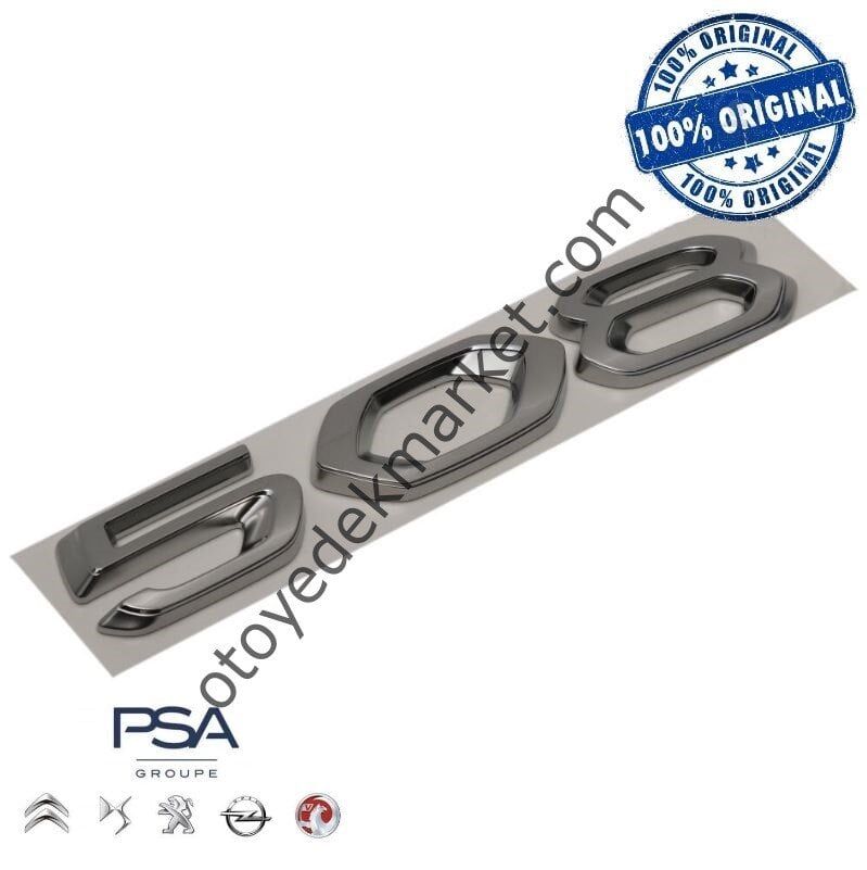 Peugeot 508 (2019-2023) Ön Tampon Yazısı ''508'' Gri (Orijinal)