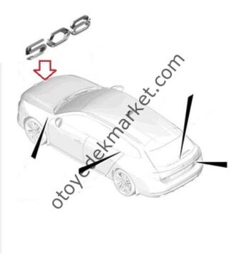 Peugeot 508 (2019-2023) Ön Tampon Yazısı ''508'' Gri (Orijinal)