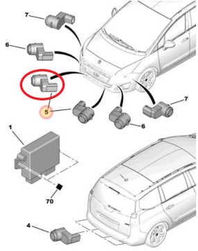 Peugeot 5008 (2017-2024) Ön Park Sensörü (Orijinal)