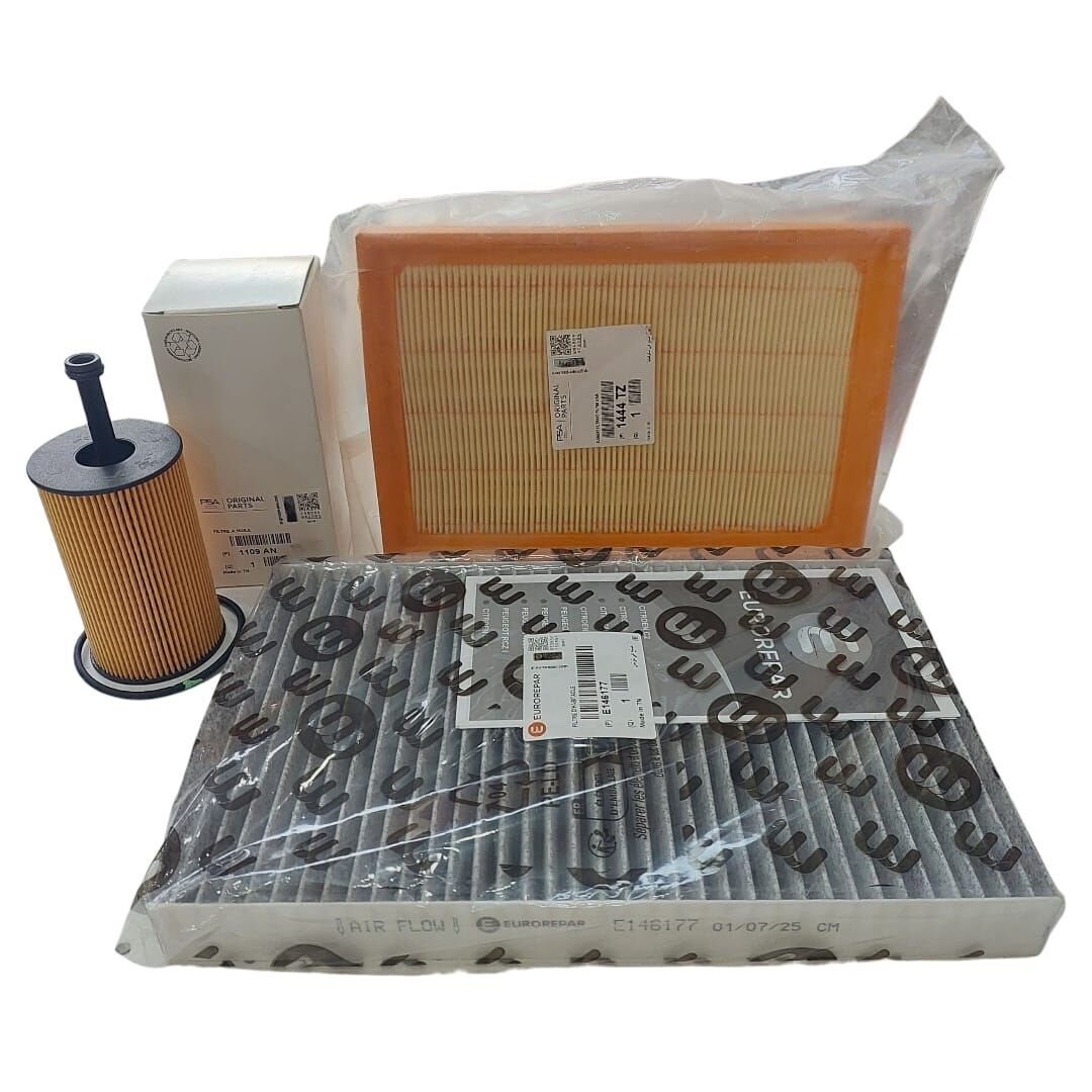 Peugeot 307 (2001-2009) 1.6 Benzinli Karbon Polenli Yağsız Filtre Bakım Seti (Orijinal)