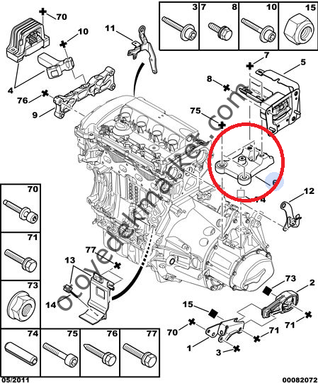 PEUGEOT 207 1,6 GT-RC ŞANZIMAN ÜST KULAĞI