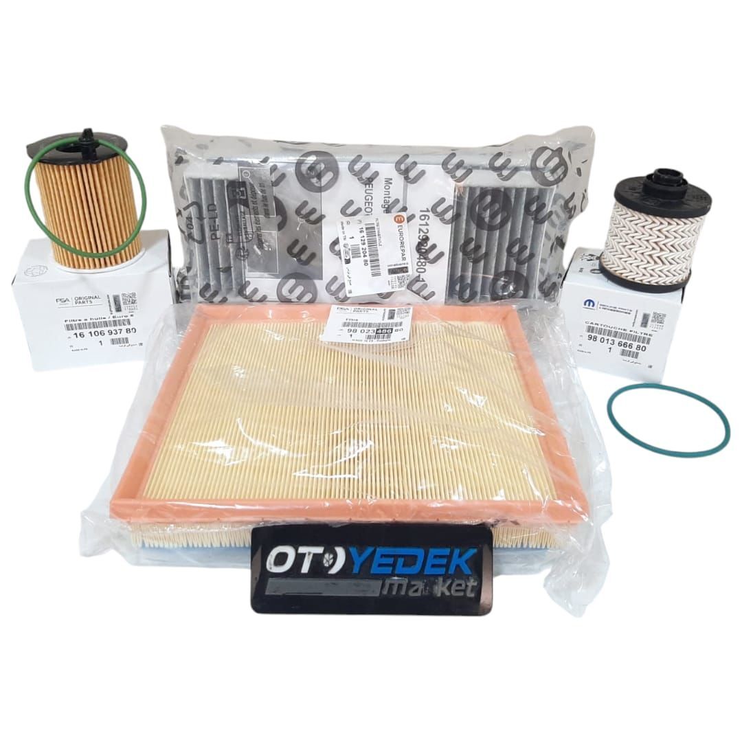 Citroen C4 1.6 Hdi (2015-2018) Euro 6 Filtre Bakım Seti Yağsız (Orijinal)