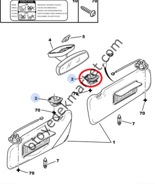 PEUGEOT 308 GÜNEŞLİK BAĞLANTI AYAĞI (ORJİNAL)