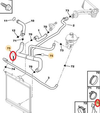 PEUGEOT 307 (2001-2008) SU DEPO HORTUM TUTUCU (ORİJİNAL)