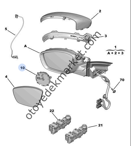 Peugeot 508 R8 Sağ Dikiz Aynası (ORİJİNAL)