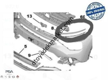 Citroen C4 (2021-2024) Tampon Çıtası Sol Taraf (Krom Grisi) (Orijinal)