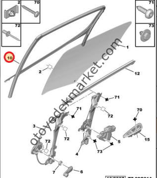 PEUGEOT 308 SOL ARKA CAM FİTİLİ