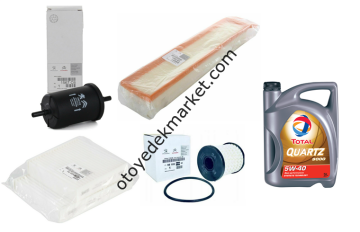 Peugeot 207 (2006-2012) 1,4 16v Benzinli Filtre Seti (Orijinal) Ve 5w40 Motor Yağı