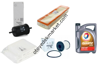 PEUGEOT 207 (2006-2012) 1,4 8V BENZİNLİ  FİLTRE SETİ+MOTOR YAĞI 5W40 (ORJİNAL)