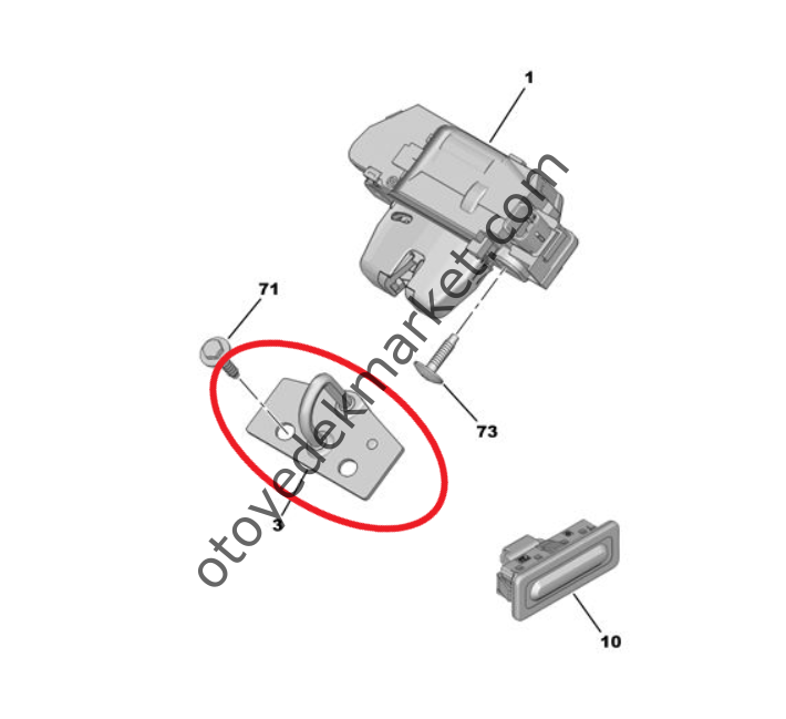 Peugeot 308 (2014-2021) Bagaj Kilidi Karşılığı (Orijinal)