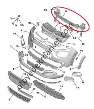 Citroen C3 (2017-2024) Ön Tampon Demiri (İthal)