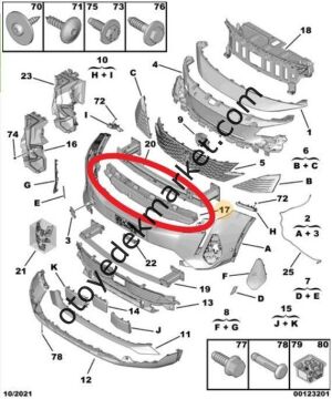 Peugeot 5008 (2020-2023) Ön Tampon Darbe Emici Köpüğü (Orijinal)