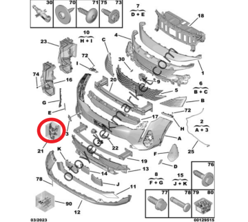 Peugeot 5008 (2020-2023) Ön Kamera Mesnet Takımı (Orijinal)