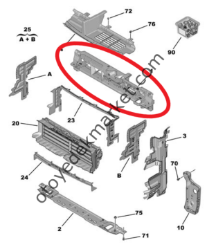 Peugeot 5008 (2017-2024) Ön Panel Üst Sacı (Orijinal)