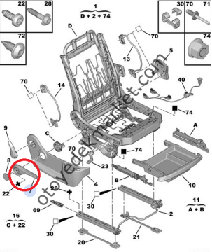 PEUGEOT 307 SAĞ KOLTUK YÜKSELTİP ALÇALTMA KOLU (ORJİNAL)