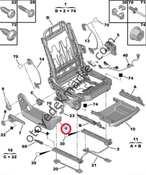 PEUGEOT 307 SAĞ KOLTUK YAN KAPLAMA (ORJİNAL)