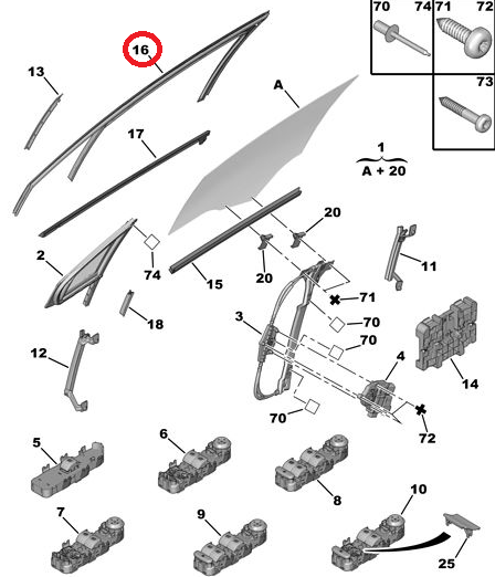 Citroen C4 (2004-2011) Sağ Ön Cam Fitili (İthal)