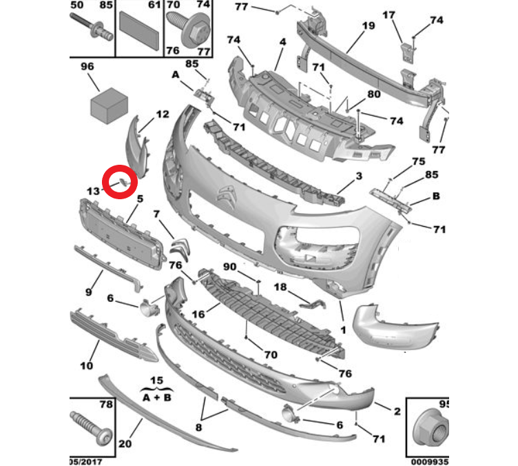 Citroen Cactus (2014-2018) Ön Tampon Çeki Demir Kapağı (Koyu Kahverengi) (Orijinal)